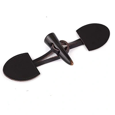 Immagine di MoonyLI 4Pcs Pu Leather Sew On Toggle con Resina Corno Bottone Pelle Vestiti Bottoni Accessori Cucito Cappotto/Toggle Pulsante Chiusura