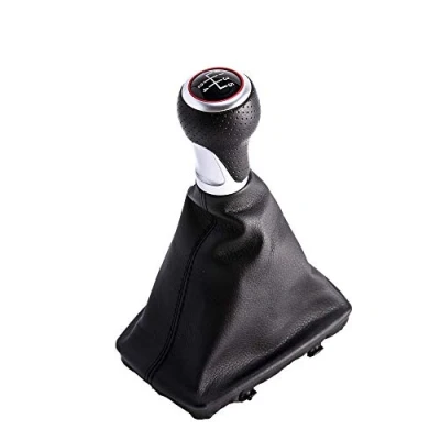 Immagine di SFONIA Pomello Leva Cambio Gear Shifter Copertura Antipolvere per A3 S3 A4 S4 B8 8K/ A5 8T Q5 8R S Line (2007 2015) (5 Marce)