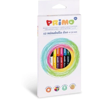 Immagine di PRIMO Matite Colorate Bambini +3 Anni e Artisti Mina Ø3.8 mm, 12 Colori a Matita Professionali Sfumabili dal Colore Pieno, per Colorare Lavoretti Creativi, Set Cartoleria