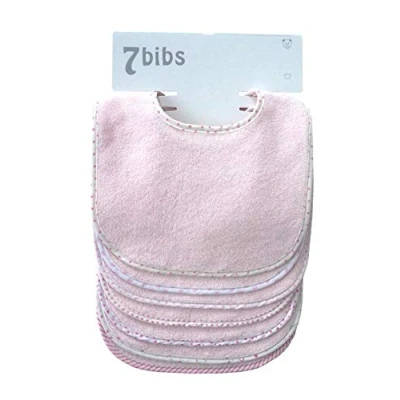 Immagine di Bavaglini assorbenti a doppio strato, per bebè, in cotone (7 pezzi) (pink waterproof)