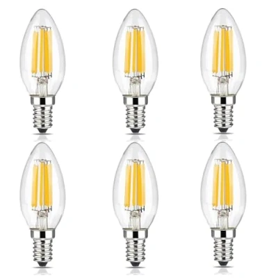 Immagine di Jiotouhu lampadina a LED E14, 6 W, sostituisce alogena da 60 luce bianca calda 2700 K, vintage, retrò, 600 lm, non dimmerabile, confezione pezzi