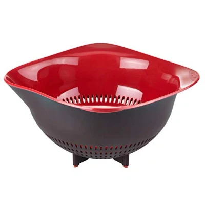 Immagine di Tefal Ingenio Passoire Plastique Colador plástico termoresistente Libre bpa, resistentes a Las manchas y fáciles de Lavar, Acciaio, Rojo, 1 Pack