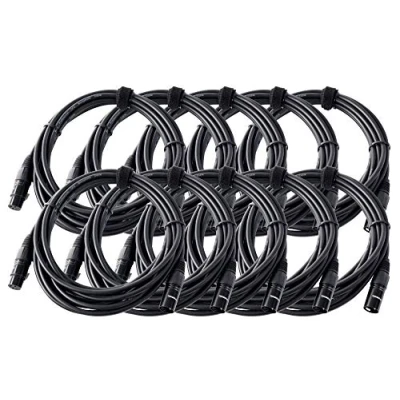 Immagine di Pronomic Stage XFXM 5 cavi per microfono XLR m nero, Kit con 10