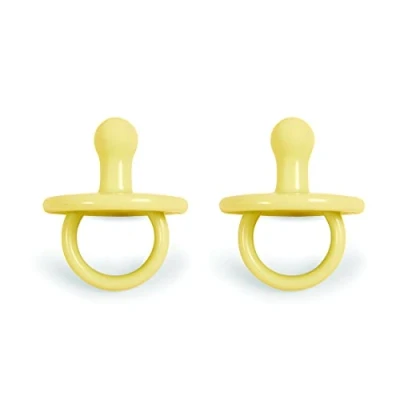 Immagine di Filibabba® Set di 2 ciucci in silicone ciuccio per bambini 100% bellissimi colori rotondo Design danese pezzi con scatola (Pale Banana)