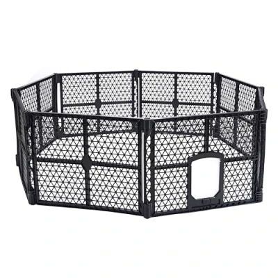 Immagine di Lanco Gabbia a 8 pannelli in plastica con porta. Facile montaggio e trasferimento. Resistente. Per Interni ed Esterni. Misure: 171 x 67 cm.