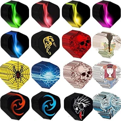 Immagine di ToBeIT 96 Pezzi Freccette Alette(Dart Flights) 32 Set Durevole Standard Alette per Extra rigide a Tutti i Tipi di Gioco Sia Soft Dart Che Steel Dart.