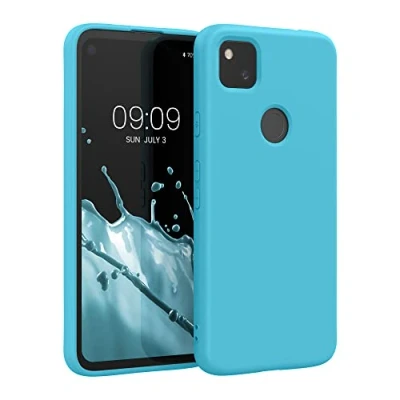Immagine di kwmobile Custodia Compatibile con Google Pixel 4a Cover Back Case per Smartphone in Silicone TPU Protezione Gommata celeste scuro