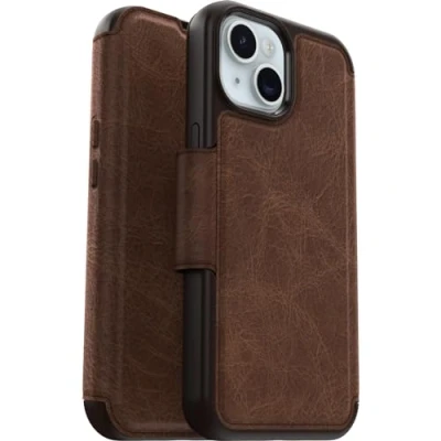 Immagine di Otterbox Strada Folio Custodia a libro Booklet Apple iPhone 15 Espresso Compatibile con MagSafe