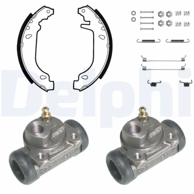 Immagine di DELPHI KP827 Kit freno, Freno a tamburo con cilindretto accessori RENAULT: CLIO 1
