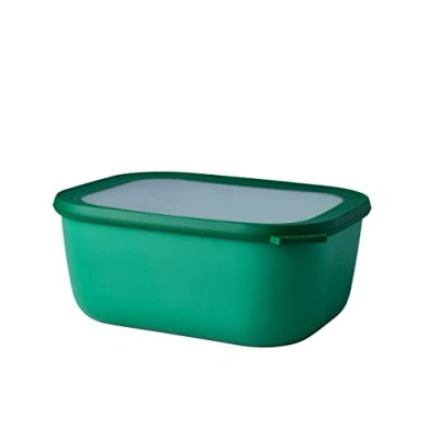 Immagine di Mepal Multi Bowl Cirqula Rectangular Contenitori Plastica con Coperchio Adatto come Contenitore Ermetico per Frigo, Microonde, Congelatore da Portata Ciotole Cucina 3000 ml Vivid green