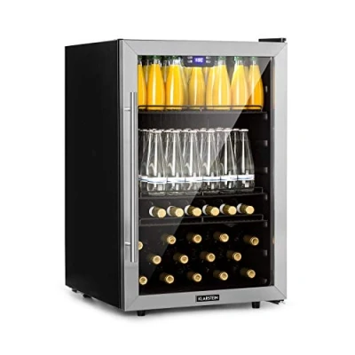 Immagine di Klarstein Mini Frigo da Camera per Birra, Portatile Camera, Piccolo Ufficio, Ufficio con Porta in Vetro, Bar Ripiani Rimovibili, 0 20C, 147L