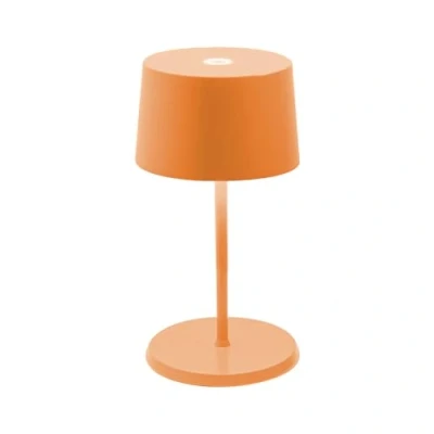 Immagine di Zafferano, Lampada Olivia Mini, da Tavolo Portatile e Ricaricabile con Controllo Touch, Adatta per Salotto ed Esterni, Dimmer, 2200 3000 K, Altezza 22 cm, Colore Arancio