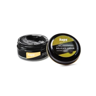 Immagine di Kaps Crema per la Cura delle Scarpe, Intensiva e Nutrimento Pelle, Delicate, 70 Colori (118 Nero)