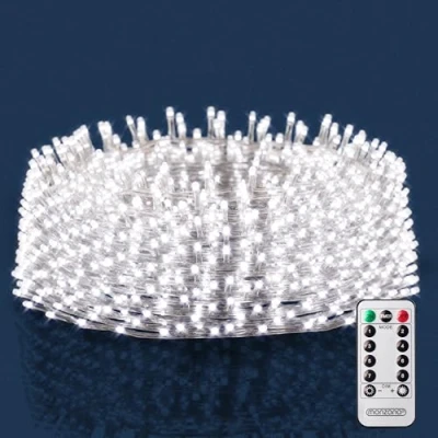 Immagine di Deuba Luci Natale Balcone Esterno Interno 200 LED Bianco Freddo Telecomando 8 Modalità Timer Dimmerabile Lucine Natalizie a Cascata