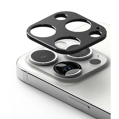 Immagine di Ringke Camera Styling Compatibile con iPhone 15 Pro Max e Pro, Protezione Cornice Fotocamera Telaio Alluminio Black Nero