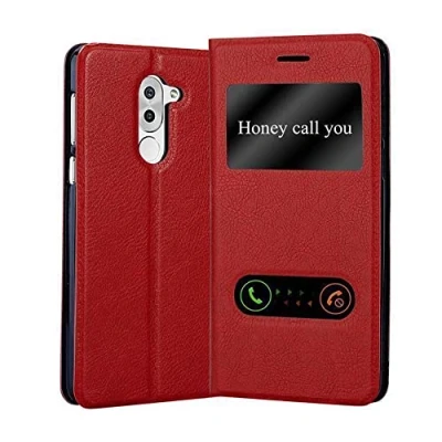 Immagine di Cadorabo Custodia Libro per Honor 6X in ROSSO ZAFFERANO con Funzione Stand e Chiusura Magnetica Portafoglio Cover Case Wallet Book Etui Protezione