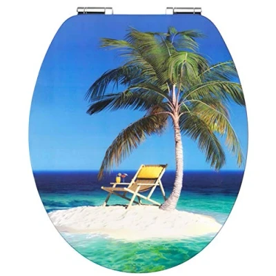 Immagine di Cornat Sedile WC Art of Acryl &quot;Island&quot; Elegante superficie in acrilico anima legno di alta qualità abbassamento automatico e fissaggio rapido confortevole seduta/sedile WC/copriwater /