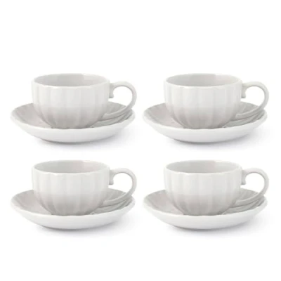 Immagine di H&amp;h set 4 tazze t lotus bianco cc220