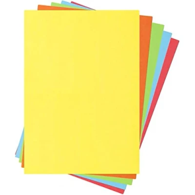 Immagine di Carta colorata di qualità, formato A4, 80 g/m², 210 x 297 mm, per stampanti, fogli risma pieghevoli, confezione da 100