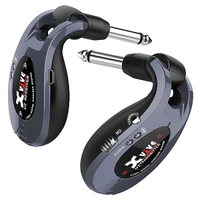Immagine di Xvive U2 Sistema Wireless per Chitarra, Basso e altri strumenti, ricaricabile 2.4GHz, Trasmettitore/Ricevitore digitale, colore: Grigio