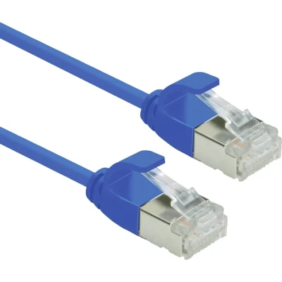 Immagine di Roline 21.15.3346 RJ45 cavo di rete, patch CAT 6A U/UTP 3.00 m Blu non schermato, Privo alogeni, Ritardante fiamma 1 pz.
