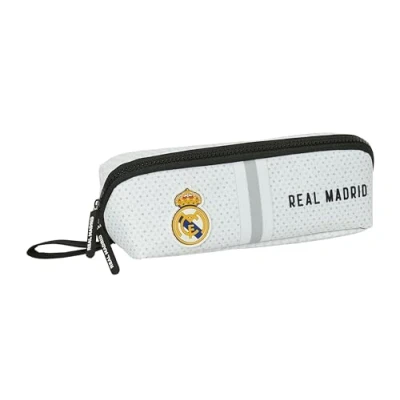 Immagine di Safta Real Madrid 1ª attrezzatura 24/25 astuccio quadrato grande, per bambini, ideale bambini in età scolastica, comodo e versatile, qualità resistenza, 22 x 10 cm, colore: