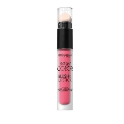 Immagine di Deborah Milano Blush &amp; Lipstick Easy Color, 03 Rebel Pink, con Acido Ialuronico e Olio di Mandorle Dolci, Colore Intenso Long Lasting su Guance Labbra, 30ml