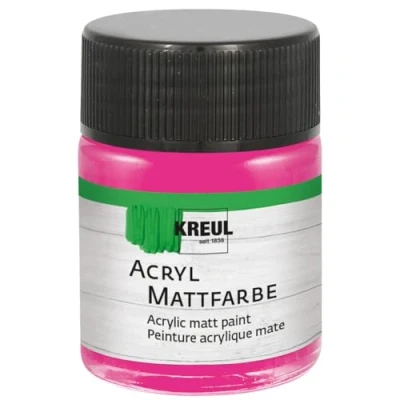 Immagine di Kreul 75511 Vernice acrilica Opaca, Rosa in Barattolo da 50 ml, a Base d&#039;Acqua dalla Copertura cremosa e dall&#039;asciugatura Rapida, Adatta Molte superfici Diverse, Pink