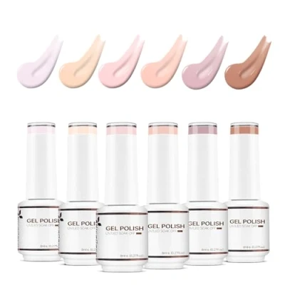 Immagine di Nicedeco Smalto Semipermanente Colori per Unghie Kit, Lampada UV LED Soak Off Gel Nail Polish Set 5, 6x8ML