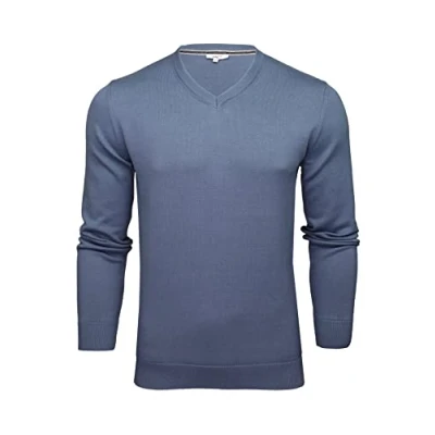 Immagine di Xact Maglione a V in 100% Cotone per Uomo (Royal Blue) M