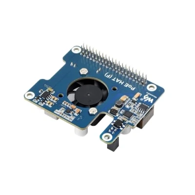 Immagine di Waveshare Poe Hat (F) for Raspberry Pi 5, 802.3af/at Compliant, Power Over Ethernet Expansion Board with Metal Heatsink,Onboard Cooling Fan