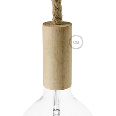 Immagine di creative cables Kit portalampada E27 in Legno per cordone XL Neutro
