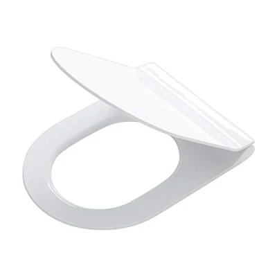 Immagine di Tiger Sedile WC Veiros dal design super sottile, extra piatto con chiusura ammortizzata e funzione facile da pulire, attacco in acciaio inossidabile, 1 pezzo