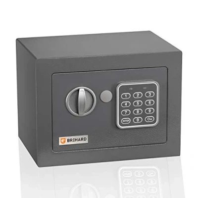 Immagine di Brihard Junior Cassaforte elettronica Mini piccola Schermo LED tastiera digitale bambini codice, 17x23x17cm 6L