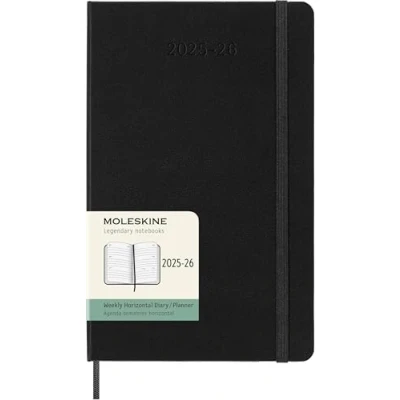 Immagine di Moleskine Weekly Planner 2025 2026, Agenda Settimanale 18 Mesi, Orizzontale Con Copertina Rigida e Chiusura Elastica, Formato Large 19 x 25 cm Colore Nero