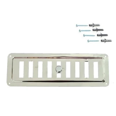 Immagine di Griglia di Ventilazione Regolabile in Acciaio INOX Non Magnetico, Sfiato Aria AISI 316, Uscita/Aspirazione Convettiva, Diffusore d&#039;Aria. (23 x 7,5 cm)