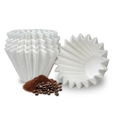Immagine di Filtri per caffè piccoli da 1 2 tazze, 100 pezzi, usa e getta, compatibili con Kalita Wave Dripper serie 155, caffettiera monodose, versare gocciolare, persone