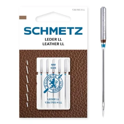 Immagine di SCHMETZ Aghi per macchine da cucire 5 pelle LL 130/705 H Finezza dell&#039;ago 90/14 utilizzabili su tutte le comuni uso domestico