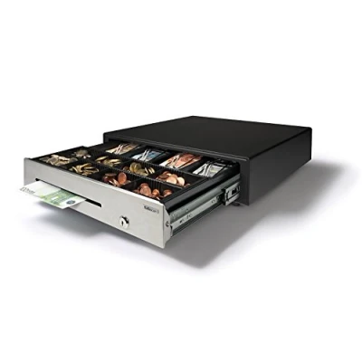 Immagine di Safescan HD 4141S Cassetto per uso pesante che conserva in sicurezza i contanti, con 4 scomparti banconote e 8 monete,Con connessione RJ 12, robusto di 41 x 41,5 11,5 cm