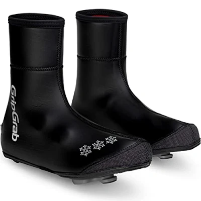 Immagine di GripGrab Copriscarpe Ciclismo Impermeabile Profondo Inverno Bici da Strada Sovrascarpe Termico In Pile Antivento