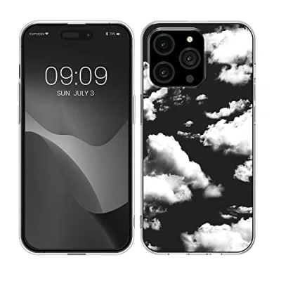 Immagine di kwmobile Custodia Compatibile con Apple iPhone 14 Pro Cover Silicone TPU Protezione Back Case Celestial Look bianco/trasparente