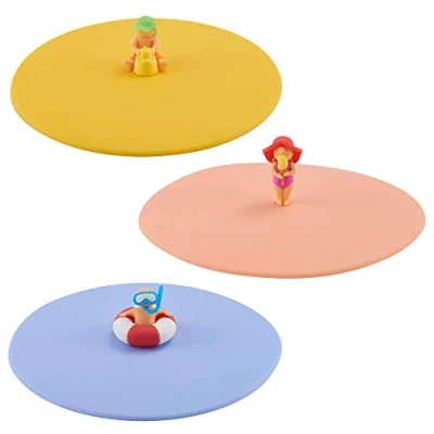Immagine di Lurch 210301 Set di 3 coperchi per Bambini Emma EIS, Simon Sandburg e Roland, Coperchio in Vetro Silicone