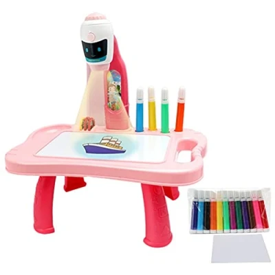 Immagine di Yolluu Trace and Draw proiettore giocattolo da tavolo, per bambini, divertente, con tavolo e dipingere, set imparare i idea regalo