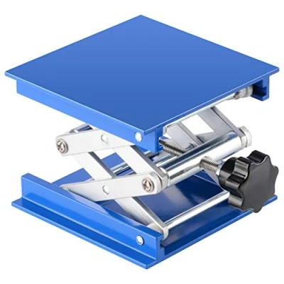 Immagine di Labasics Lab Jack, 100 x mm Alluminio anodizzato Martinetto di supporto per laboratorio Piattaforma a forbice con peso 5 KG, Gamma sollevamento da 45 140