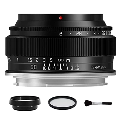 Immagine di TTArtisan Obiettivo verticale manuale F2 Full Frame con grande apertura per Sigma Leica fotocamera Panasonic L Mount T TL TL2 CL FP S1 S5 Series nero