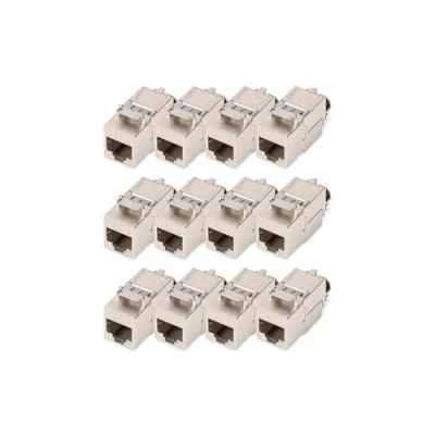 Immagine di DIGITUS Modulo Keystone Cat 8.1 12 Pezzi Presa di Rete RJ45 Cat8 schermato 2000 MHz 25GBase T &amp; 40GBase 25 Gbit/s 40 AWG 26/7 a 22/1 Montaggio Senza Attrezzi