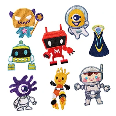 Immagine di Woohome Toppe Termoadesive, 8 Pz Robot Applique Termoadesive Carina Fai Da Te Vestiti Patch Adesivi, per Maglietta Jeans Abbigliamento Borse
