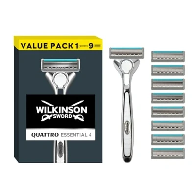 Immagine di Wilkinson Sword Rasoio Quattro Sensitive Confezione con 1 manico e 9 lame di ricarica
