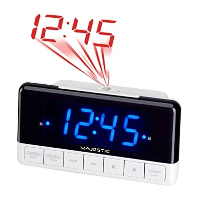 Immagine di Majestic SVE 337P Sveglia digitale display LED 1.2&quot;, proiezione ora, doppio allarme, snooze, bianco