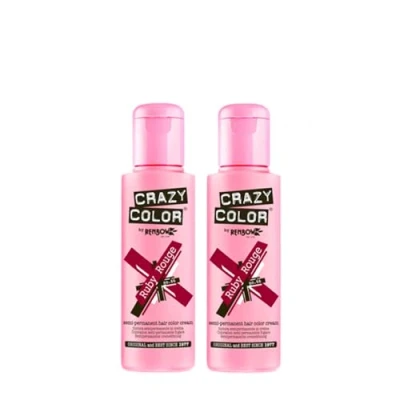 Immagine di Pacco Da Due Tinte Semipermanenti Per Capelli 100ml Crazy Color (Ruby Rouge)